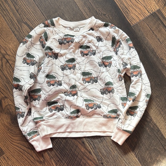 American Eagle Outfitters Tops - American Eagle Cozy Truck Print Off-White Christmas Crewneck Sweatshirt Size XS